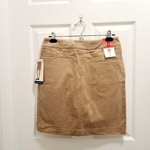 S.C. & Co Corduroy Skirt Womens Size 8 Pull On Cord Mini Skirt Tan Brown NWT